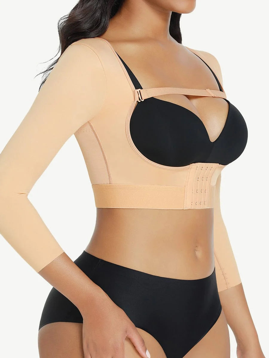 Chest and Arm Sleeve Top - beige