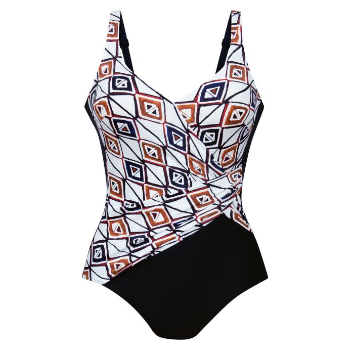 Drape Front Slim Shaping Swimsuit