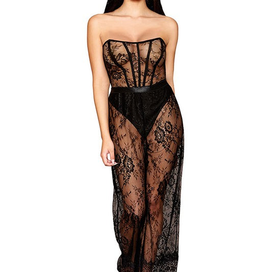 Floral Lace Lingerie Romper and High-Waisted Thong
