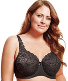 Plus Size Full Coverage Lace Underwire Bra Black