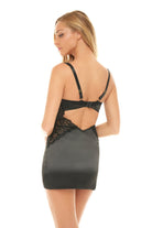 Satin & Lace Plunging Neckline Babydoll