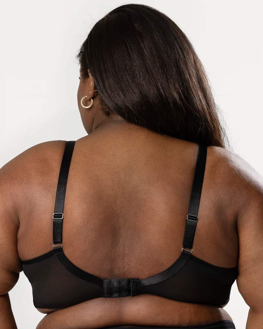 Sheer Mesh Full Coverage Unlined Bra Back