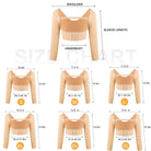 Size chart for Chest & Arm Sleeve Top