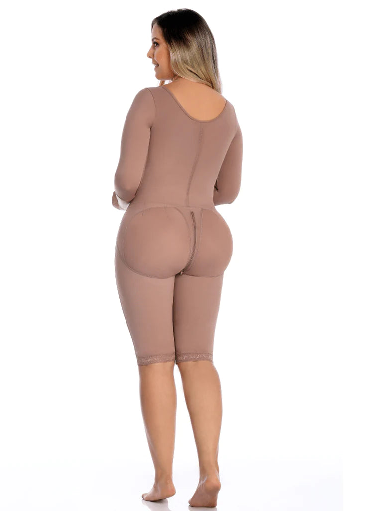 Delie-Post Surgical Fajas 360 Fit Knee Length With Sleeves