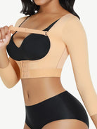 Chest and Arm Sleeve Top beige color