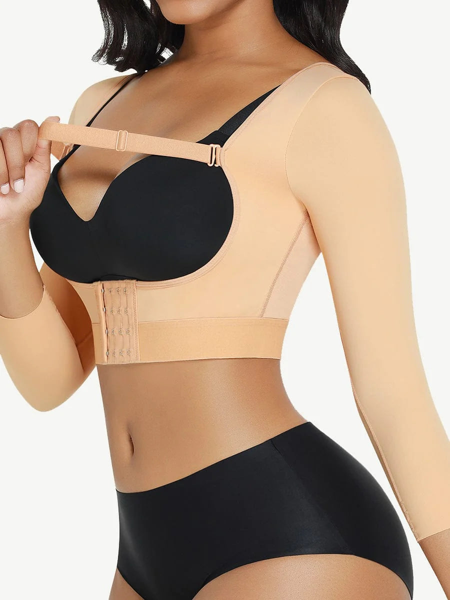 Chest and Arm Sleeve Top beige color