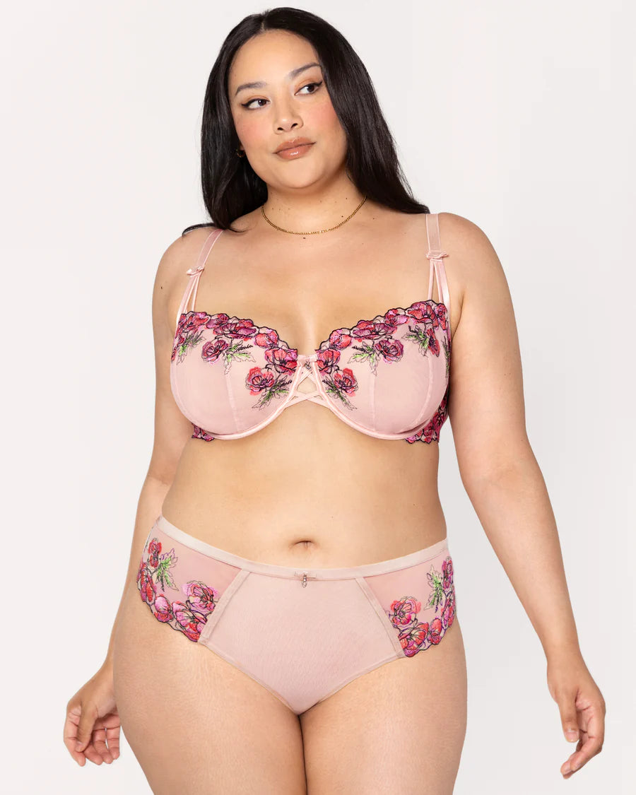 Floral Embroidered Full Coverage Balconette underwire & Bra