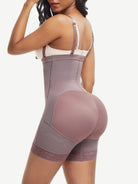 Post Surgical Short Bottom Butt Lift Girdle Detachable Straps_Dark Brown 
